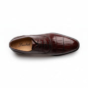 top-down-view - Men's Maroon Leather Dress Shoes