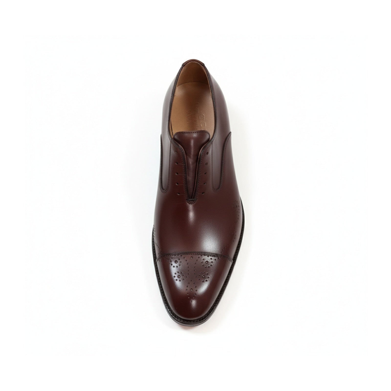 Men's Maroon Leather Oxford Dress Shoes - top-down-view