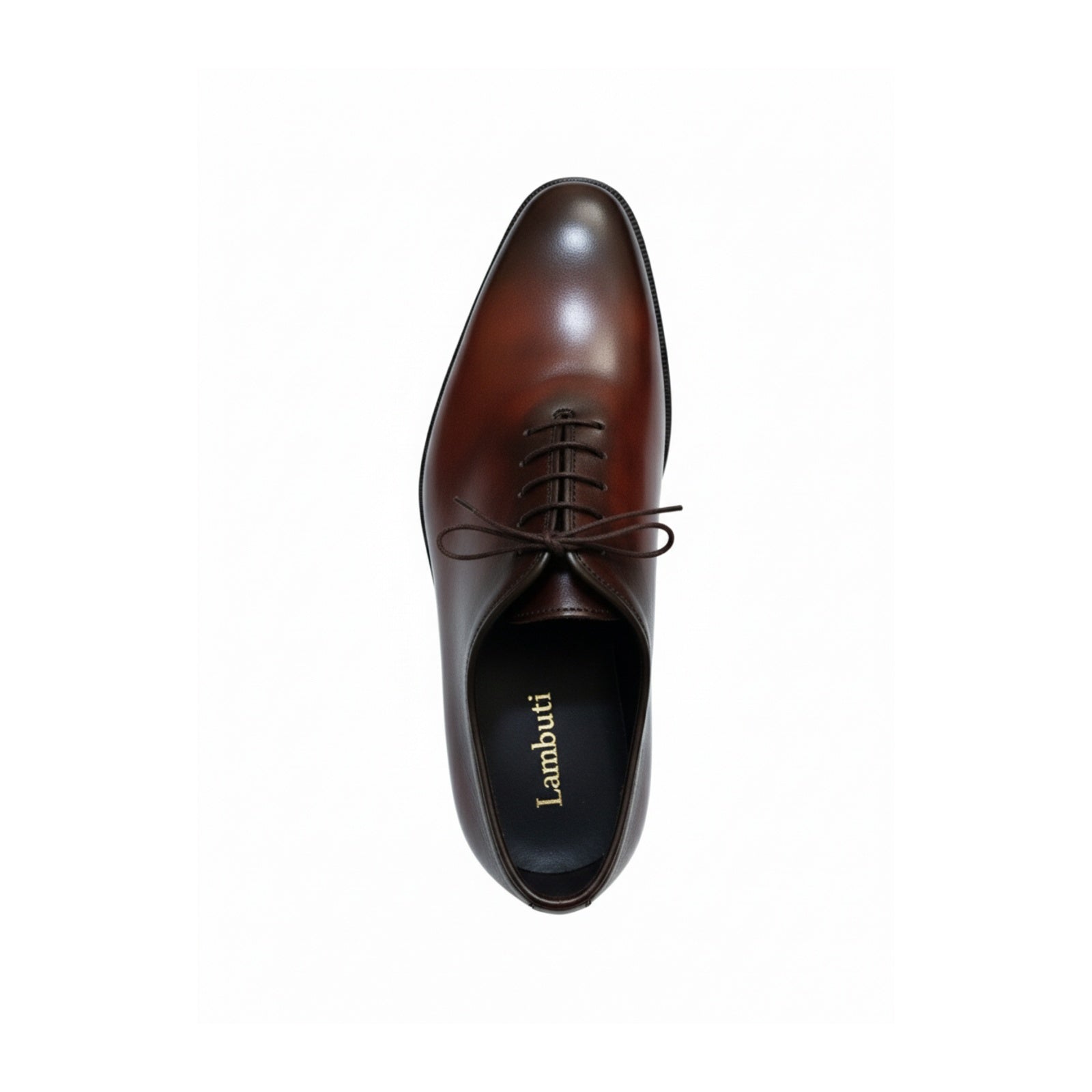 Men's Maroon Leather Oxfords Dress Shoes - top-down-view