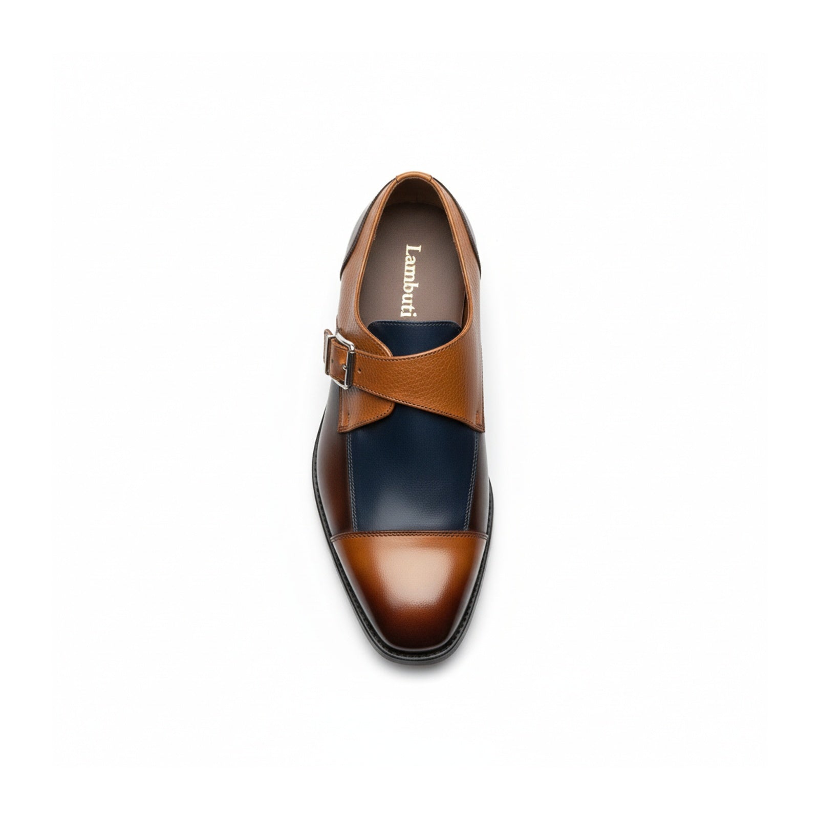 top-down-view - Men's Multicolor Leather Monk Dress Shoes