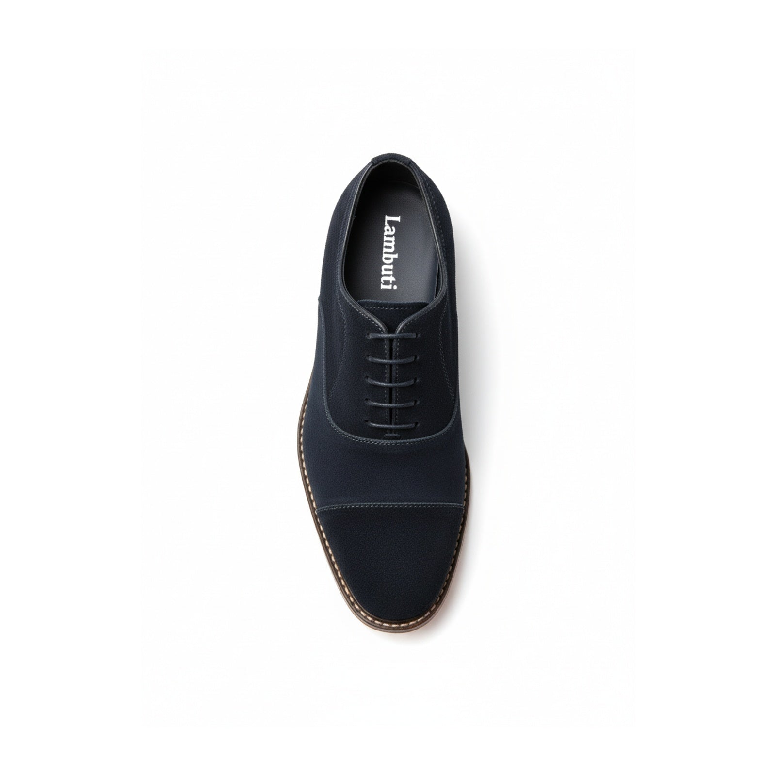 top-down-view - Men's Navy Blue Suede Oxfords