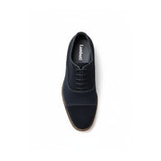 top-down-view - Men's Navy Blue Suede Oxfords