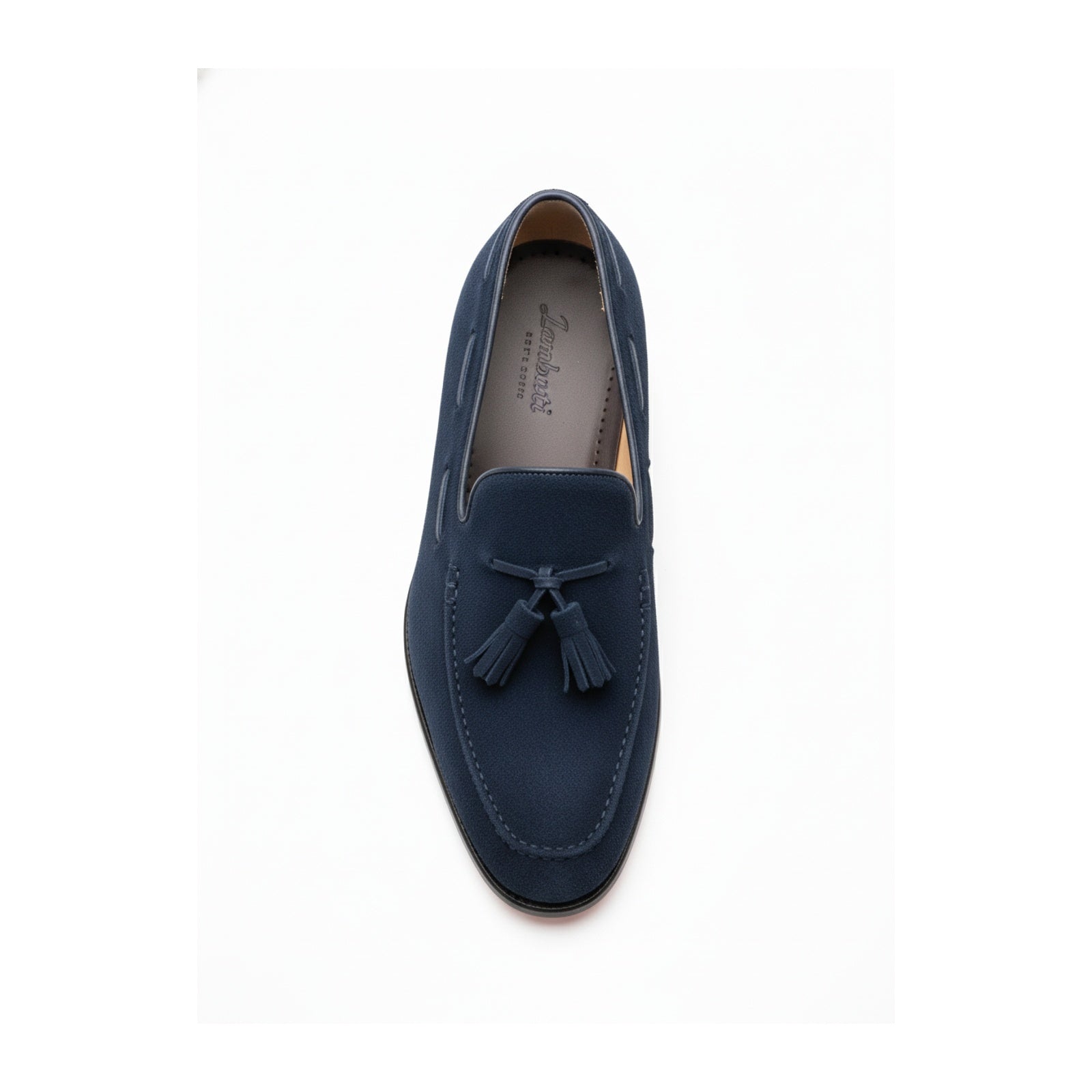 top-down-view - Men's Navy Suede Tassel Loafers