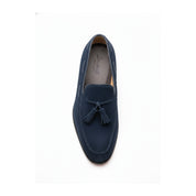 top-down-view - Men's Navy Suede Tassel Loafers