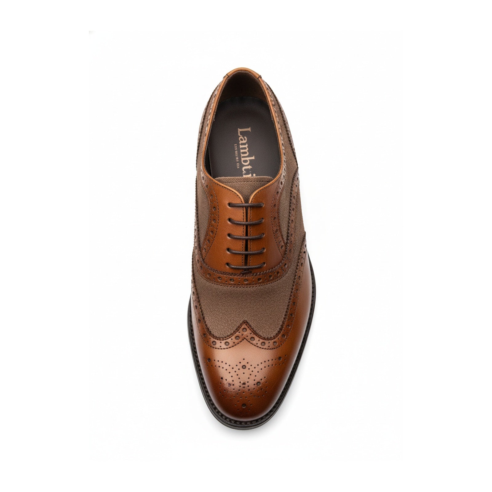 top-down-view - Men's Navy Suede Wingtip Oxford Shoes