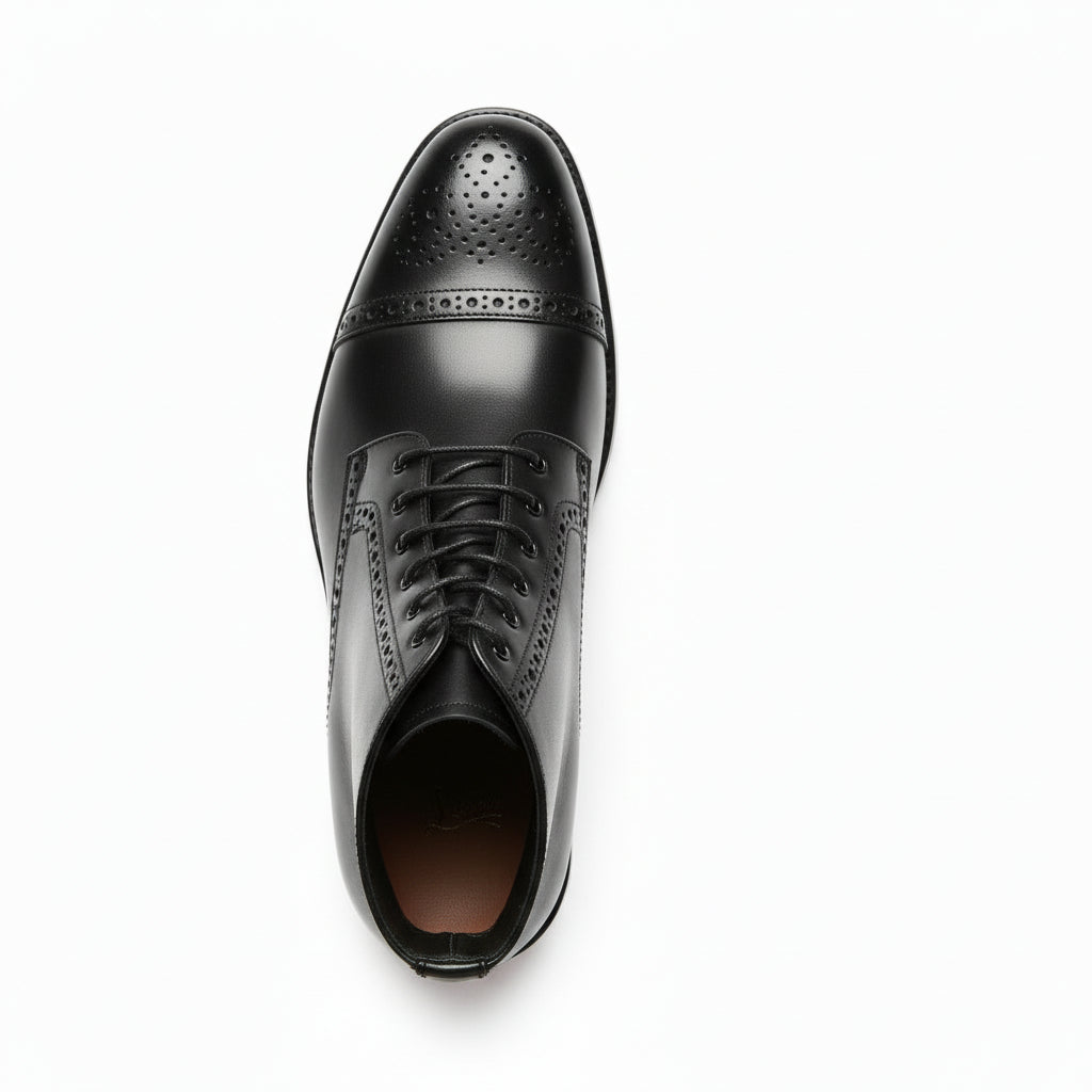 Men's Oxford Ankle Boots in Brogue Leather - top-down-view