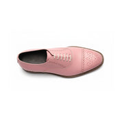 top-down-view - Men's Pink Leather Oxford Shoes