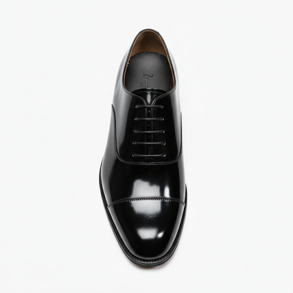 top-down-view - Men's Polished Cow Leather Oxford Dress Shoes