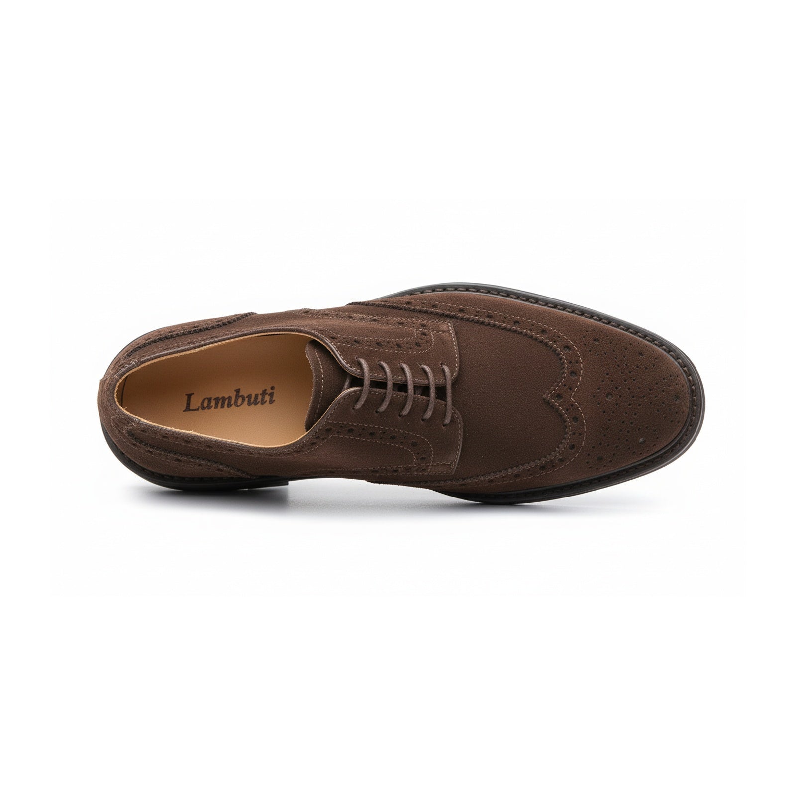 top-down-view - Men's Suede Leather Brogue Dress Shoes