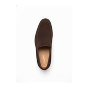 Men's Suede Slip-On Moccasins in Brown - top-down-view