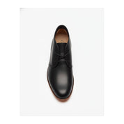 Men's Tan Black Leather Chukka Boots - top-down-view