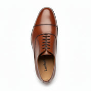 top-down-view - Men's Tan Brown Leather Oxford Dress Shoes