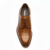 top-down-view - Men's Tan Brown Leather Oxford Dress Shoes
