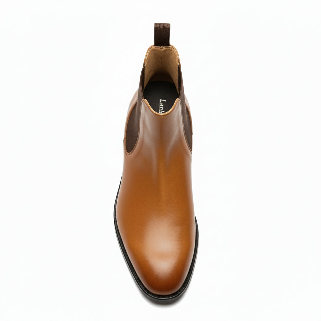 top-down-view - Men's Tan Leather Chelsea Boots