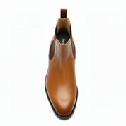 top-down-view - Men's Tan Leather Chelsea Boots