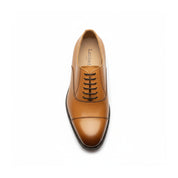 top-down-view - Men's Tan Leather Oxford Dress Shoes