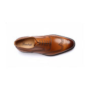 top-down-view - Men's Tan Leather Oxford Dress Shoes