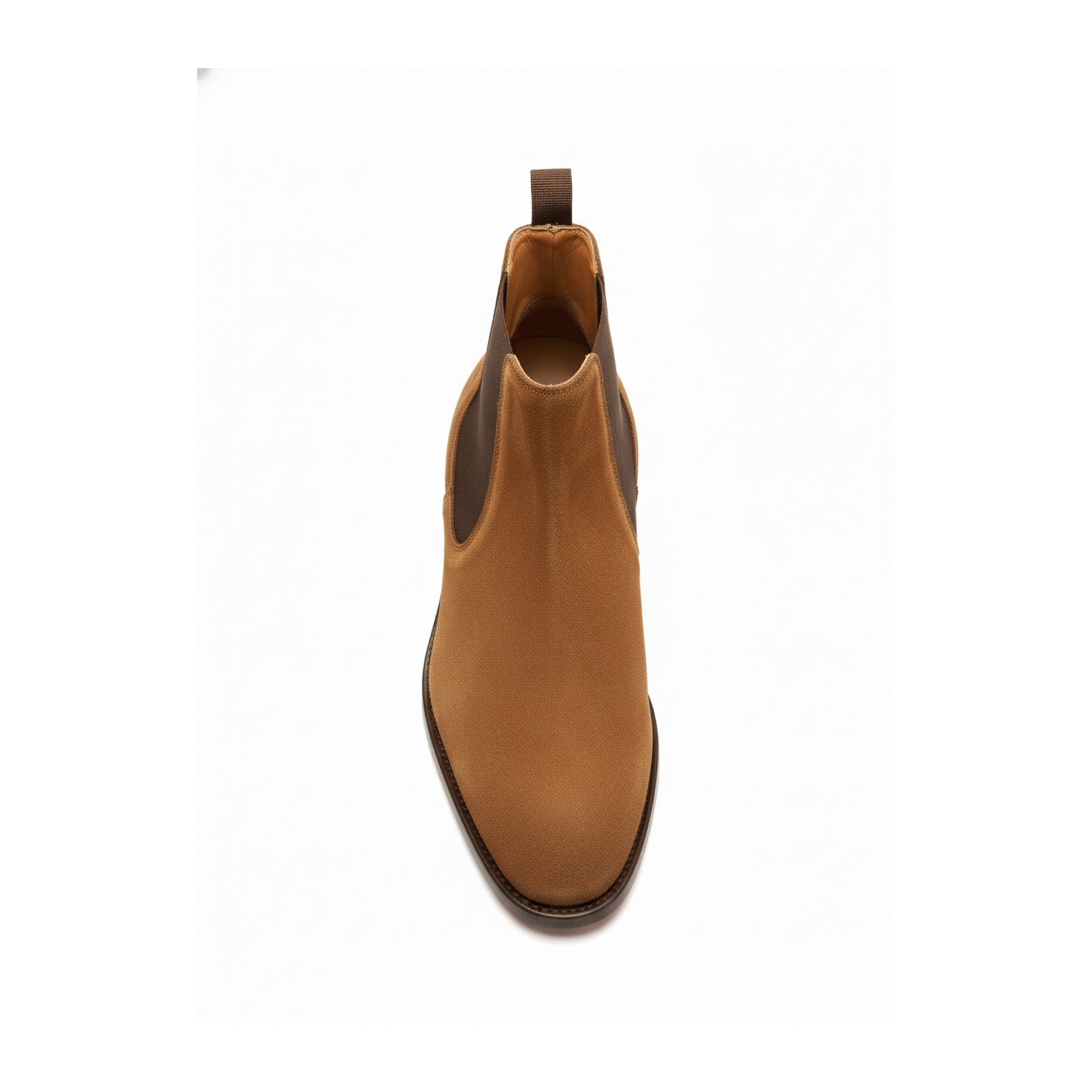 Men's Tan Suede Chelsea Boots - top-down-view