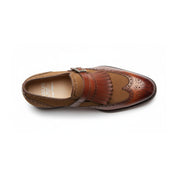 top-down-view - Men's Two Tone Leather Fringe Wingtip Dress Shoes