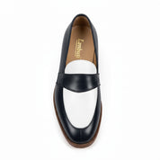 Men's Two-Tone Leather Loafer Moccasins - top-down-view