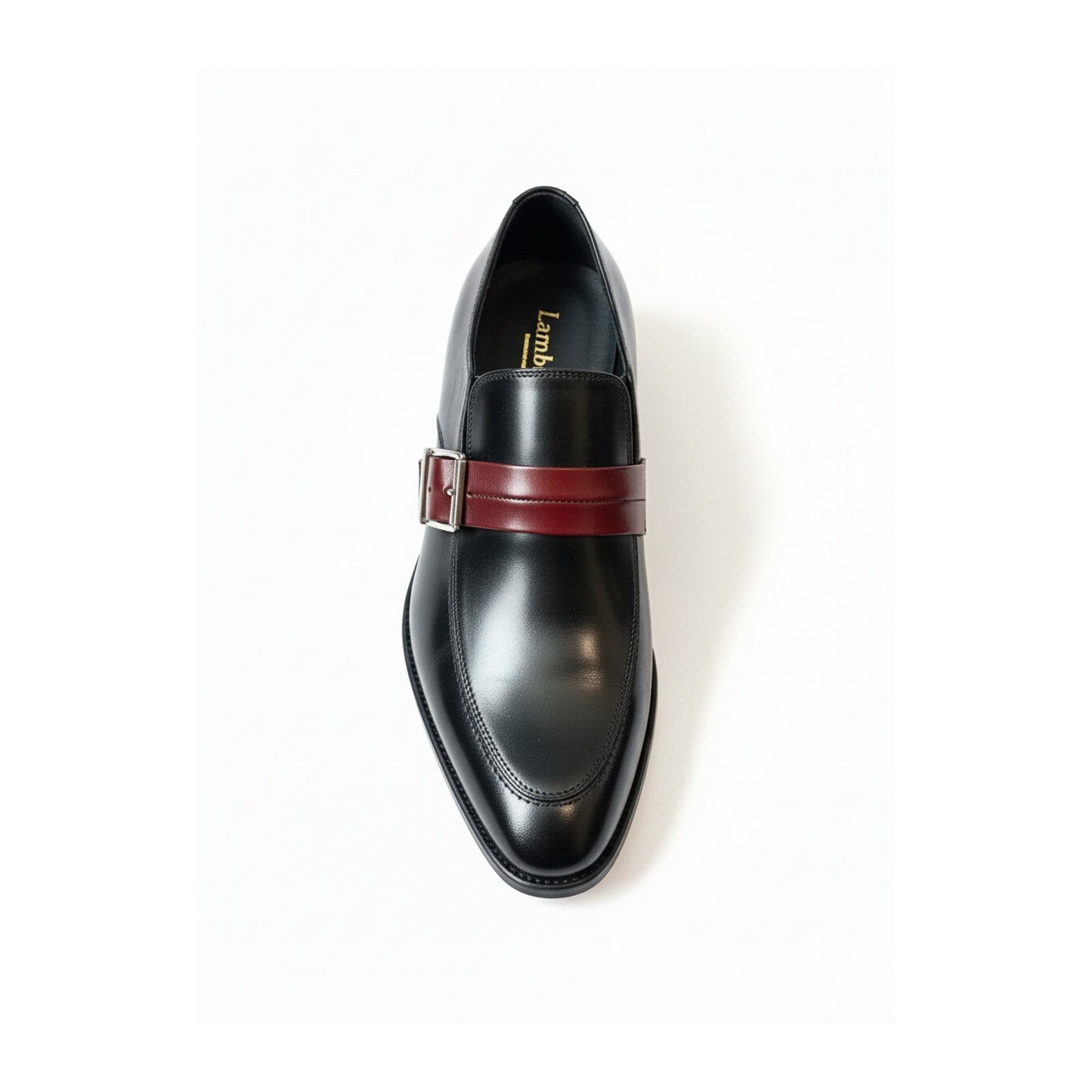 top-down-view - Men's Two-Tone Leather Moccasins – Black Dress Shoes
