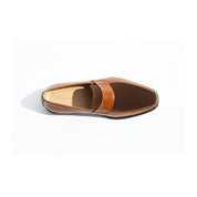 Men's Two-Tone Leather Moccasins - top-down-view