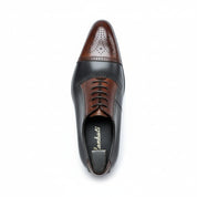 top-down-view - Men's Two Tone Leather Oxford Spectator Shoes with Pointed Toe