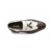 top-down-view - Men's Two Tone Leather Tassel Moccasins