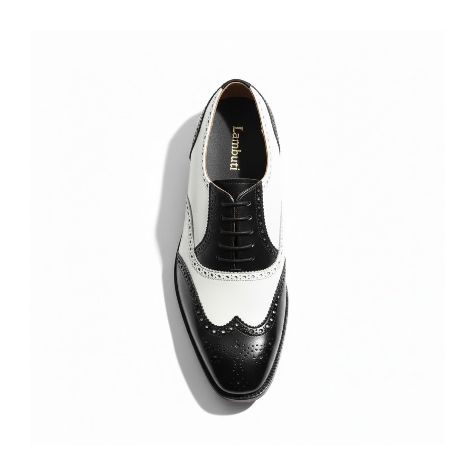 top-down-view - Men's Two Tone Leather Wingtip Dress Shoes