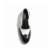 top-down-view - Men's Two Tone Leather Wingtip Dress Shoes