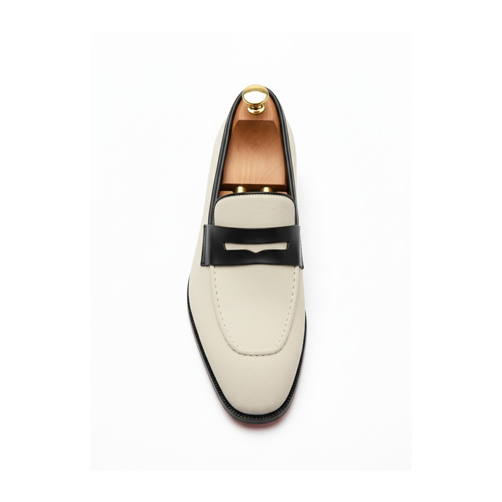 Men's Two-Tone Suede Loafers - top-down-view