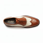 Men's Two-Tone Wingtip Brogue Leather Shoes - top-down-view