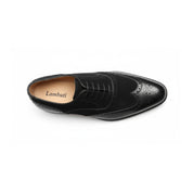 Men's Two-Tone Wingtip Leather Dress Shoes - top-down-view
