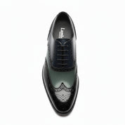 Men's Wing Tip Brogue Lace Up Leather Shoes - top-down-view