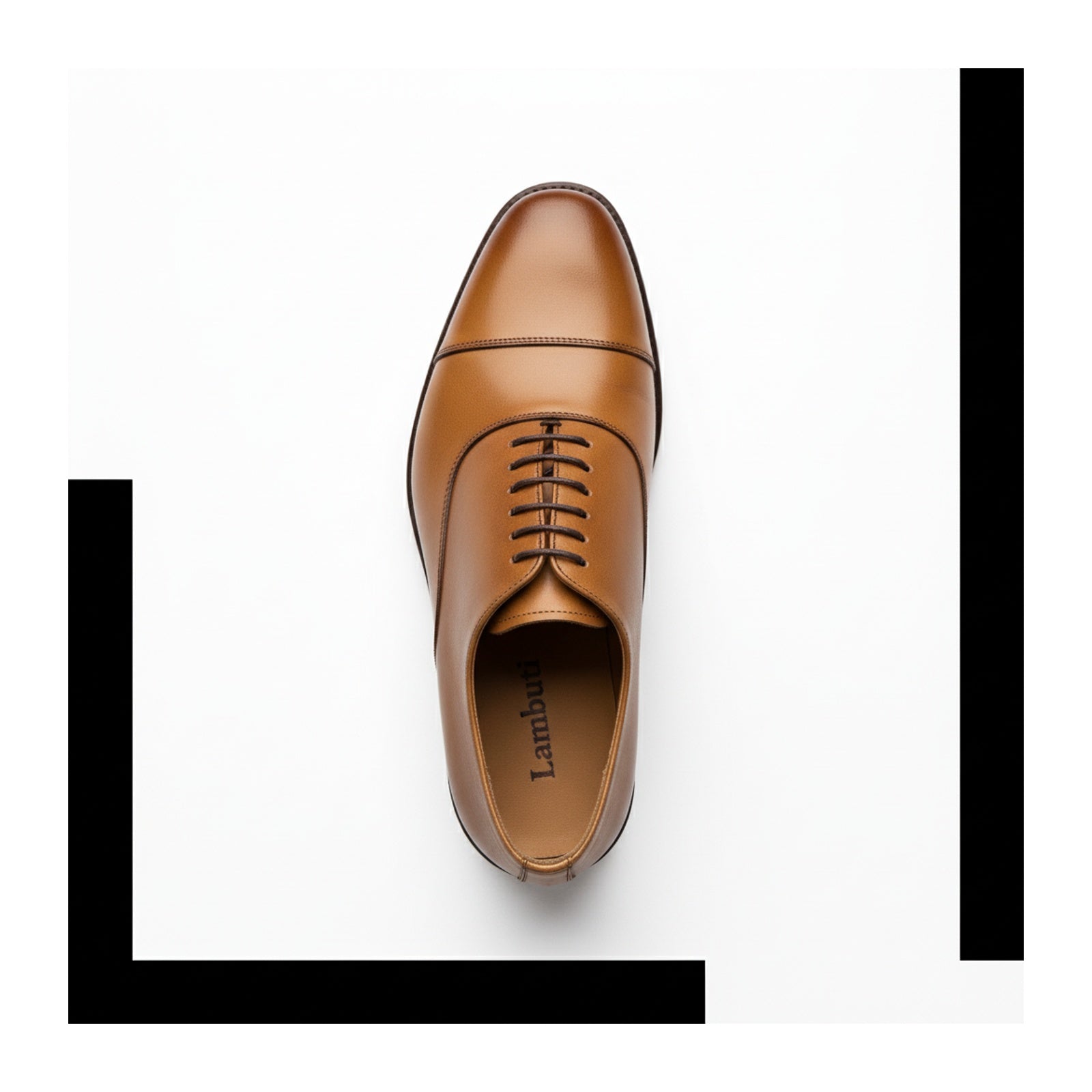 top-down-view - Tan Leather Brogue Oxford Shoes