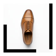 top-down-view - Tan Leather Brogue Oxford Shoes