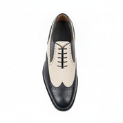 Two-Tone Wingtip Leather Dress Shoes - top-down-view