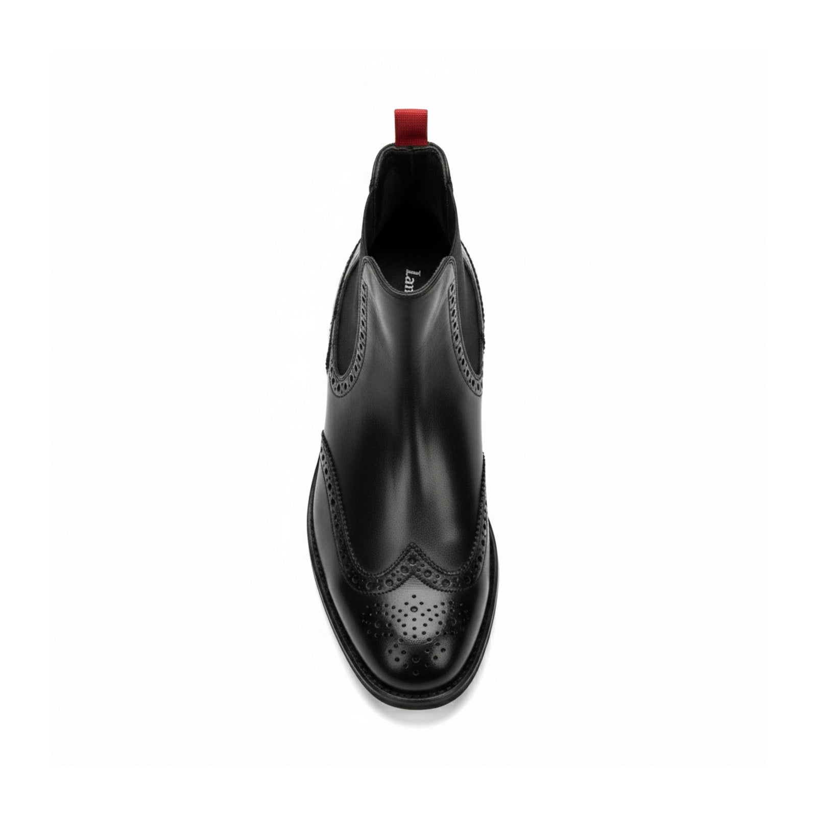 top-down-view - Unisex Black Leather High Ankle Boots