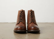 Vintage Handmade Men Lace up Brown Ankle Boot, Antique Brown Biker Boot - front-view