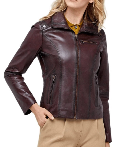 Handmade Women Antique Brown Leather Jacket, Women Multi Pocket Biker Jacket Jacket