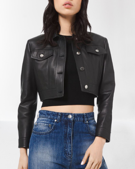 Men's Cropped Black Leather Jacket