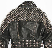 Punk Women Fashion Rock Steam Style Studded Biker Leather Jacket