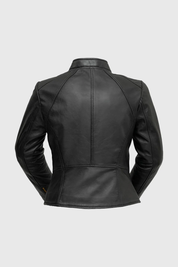 Women's Slim Fit Lambskin Leather Jacket, Women's Stylish Lambskin Leather Streetwear Jacket - Image 9