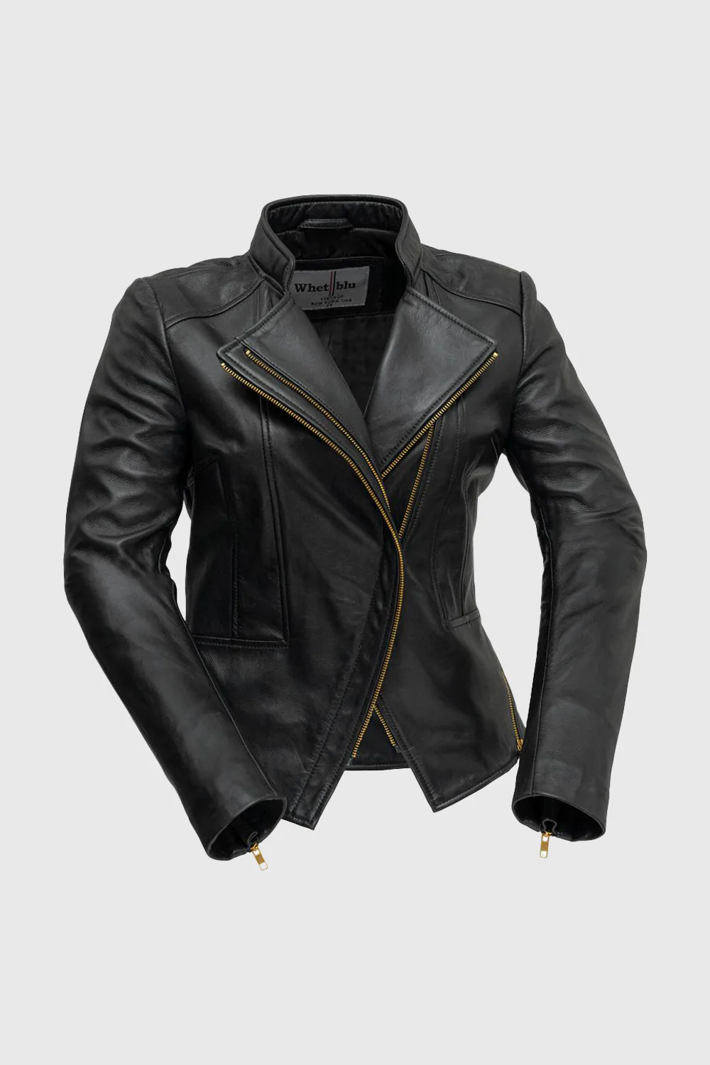 Women's Slim Fit Lambskin Leather Jacket, Women's Stylish Lambskin Leather Streetwear Jacket - Image 8