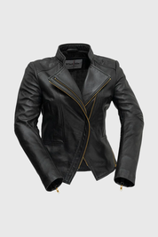 Women's Slim Fit Lambskin Leather Jacket, Women's Stylish Lambskin Leather Streetwear Jacket - Image 8